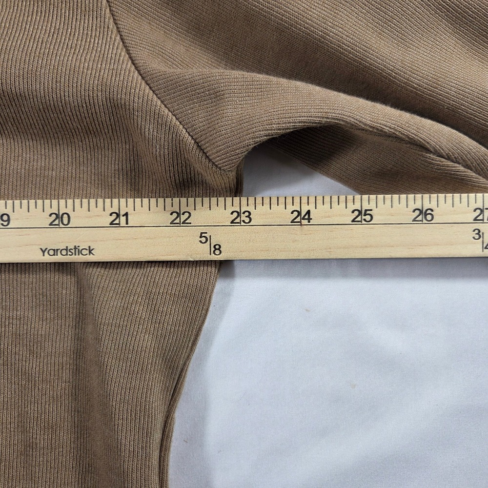 US Polo Assn Mens XL Quarter Zip Pullover Tan Brown Ribbed Cotton Blend Sweater - Picture 6 of 7
